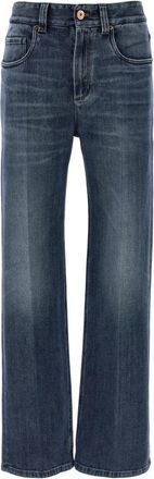Brunello Cucinelli Jeans - Dames - Loose Fit Jeans - Blauw - M - Katoen - Jeans