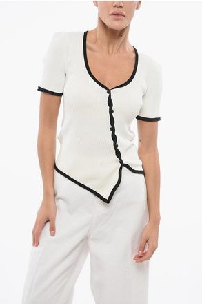 Pinko Ribbed BALLOTA Cardigan with Contrasting Trims size L