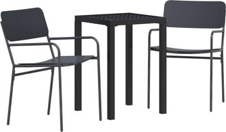 vidaXL Juego De Muebles De Exterior 3 Uds. Gris Antracita Acero Vidaxl