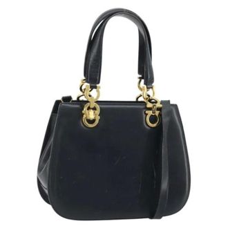 Ferragamo Pre-owned Handbag - Dames - Pre-owned - Blauw - Maat: ONE Size Leer