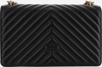 Pinko Womens Shoulder Bag Love One Classic Black Leather