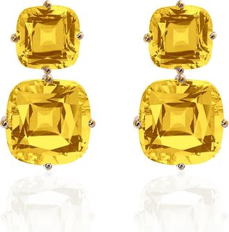 Goshwara Gossip Double Drop Earrings in Yellow at Nordstrom