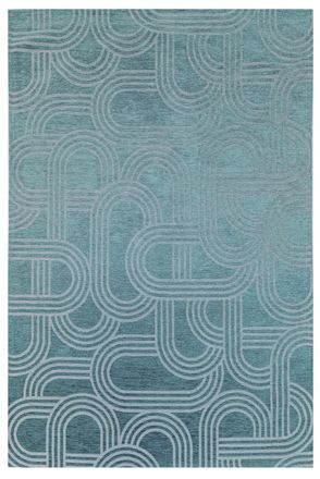 Novatrend Alfombra moderna de tejido plano cielo azul 170x240 cm