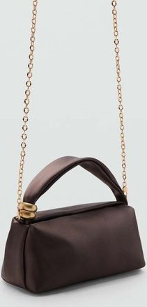 Mango Borsa mano dettaglio metallo cioccolato - Donna - Taglia unica - MANGO