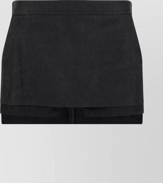 Rick Owens leather mini skirt
