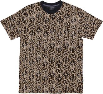 Dolly Noire Monogram Zwart Tee Korte Mouw Katoen - Heren - T-shirts - Bruin - XL - Katoen - Tops