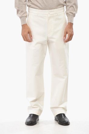 Dior Pantaloni in Cotone Stretch con Logo Ricamato Dior