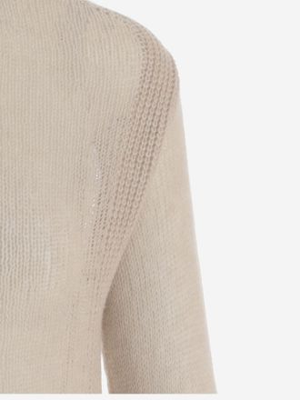 SA SU PHI Womens Cashmere Crew Neck Sweater Beige