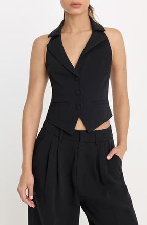 Good American Luxe Suiting Halter Vest in Black001 at Nordstrom Rack, Size X-Large