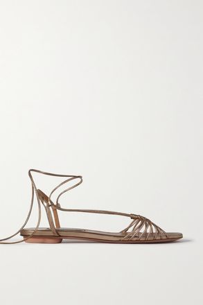 Aquazzura Sandali In Pelle Metallizzata Whisper - Metallizzato