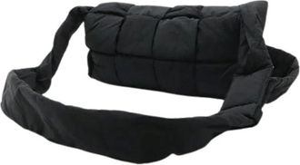 Bottega Veneta Pre-owned Cross Body Bags, female, Black, Size: ONE SIZE Pre-owned Padded Tech Cassette Nylon Shoulder Bag