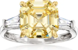 Ross-Simons Yellow and White CZ Ring in Sterling Silver With 18kt Gold Over Sterling