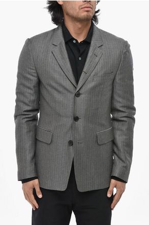 Dries Van Noten Linen-Blend Blazer With 3 Buttons And Flap Pockets size 48