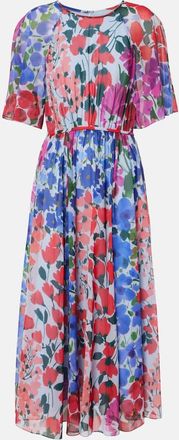 Carolina Herrera Floral gathered midi dress