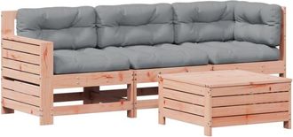 vidaXL Juego De Muebles Jard&iacute;n 4 Pzas Y Cojines Madera Abeto Douglas Vidaxl