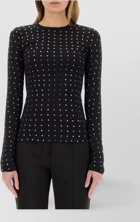 Sportmax crystal embellished long sleeve top