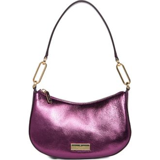 Kate Spade New York nina metallic shoulder bag in Dark Raspberry at Nordstrom Rack