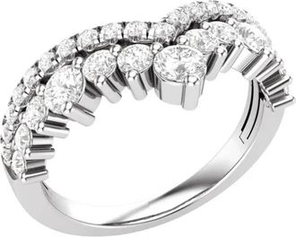 Pompeii3 1Ct TW Diamond Wedding Contour Curved Ring Womens Anniversary Lab Grown Band