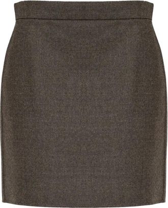 Max Mara Acinoso Wolrok - Dames - Korte rokken - Bruin - XS - Wol - Rokken