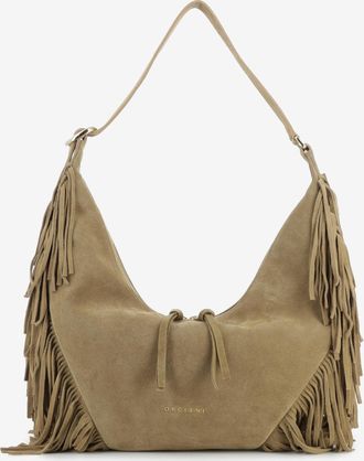 Orciani Borsa Peach Fringe small biscotto