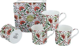 OEM Heritage, Juego De 4 Tazas - Peon&iacute;a Oriental, Flores De Peon&iacute;a