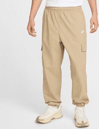 Nike Mens Club Woven Cargo Pants in Brown | HJ1990-297