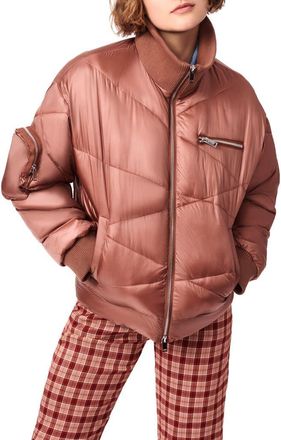 Bernie Abstract Quilted Short Puffer Jacket in Rich Copper at Nordstrom Rack, Size X-Small