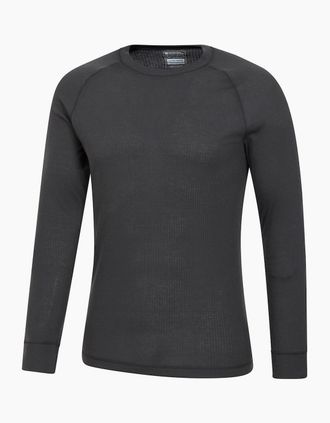 Mountain Warehouse Mens Mountain Warehouse Mens Talus Round Neck Long-Sleeved Thermal Top - Grey - Size: 40