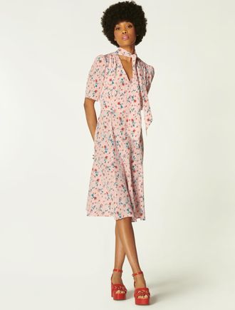 L.k. Bennett Womens Mika Dress, Pink Multi - Size 12 UK