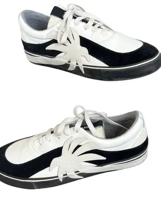 Palm Angels Mens Black And White Sneakers Size 41