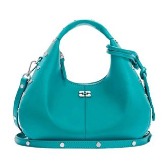 Ganni Handbags, female, Blue, Size: ONE SIZE Mini Hobo Bag