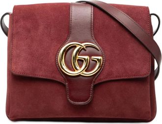 Gucci Pre-owned Cross Body Bags, female, Red, Size: ONE SIZE Pre-owned Suede Leather Shoulder Bag