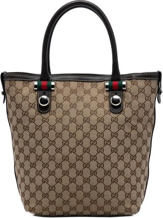 Gucci Pre-owned Gucci GG Canvas Web Match Ball Tote 232970 214397