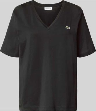 Lacoste Relaxed Fit T-Shirt aus reiner Baumwolle in Black, Gr&ouml;&szlig;e 34