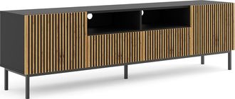 AC-D&eacute;co Ac-deco - Mueble Tv 2 Puertas 2 Cajones 200 Cm Phila&eacute; Madera Y Negro