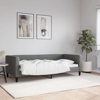 vidaXL Furniture Limited - Sof&aacute; Cama Sin Colch&oacute;n Tela Gris Oscuro 90x190