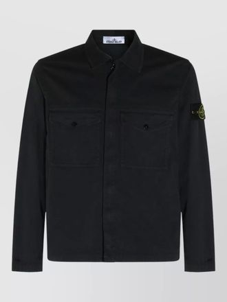 Stone Island organic cotton twill shirt regular fit