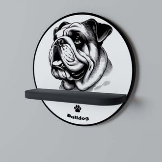 OEM Bulldog Dog Estante Redondo Negro