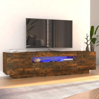 vidaXL Mobile Porta tv con Luci led Rovere Fumo 160x35x40 cm - Vidaxl