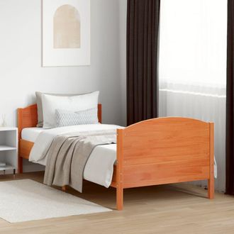 vidaXL Estructura De Cama Sin Colch&oacute;n Madera De Pino Marr&oacute;n 90x200 Cm Vidaxl