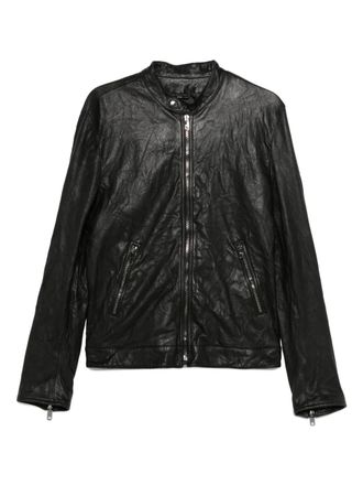 Dolce & Gabbana zip-fastening lambskin leather jacket - Black