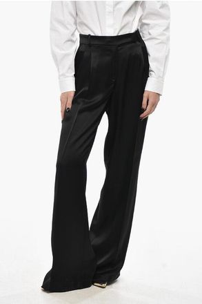 Pinko Satin Palazzo Pants with 2 Pleats size 42
