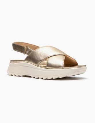 Clarks Womens Clarks DashLite Wish in Gold leather - Size: 5.5/D standard