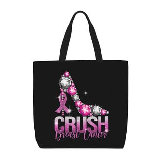 Generic Women Handbag Crush Breast Cancer Awareness Daily Bag Girls Reusable Shoulder Bags, For Christmas, Graduation, Gym, Swim, Wedding