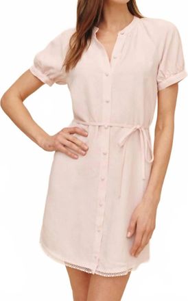 Bella Dahl Short Sleeve Raglan Mini Dress In Ballet Pink