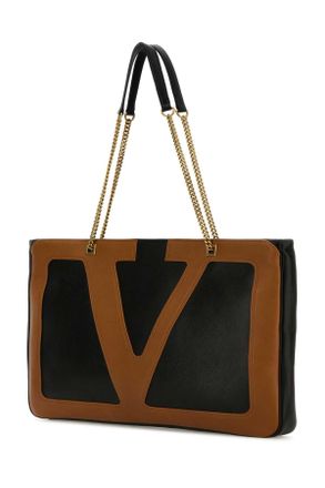 Valentino Garavani Womens Black Nappa Leather Large Viva Superstar Shopping Bag Nerospice Borse A Mano