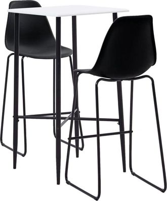 vidaXL 3 Piece Bar Set Plastic Black Vidaxl