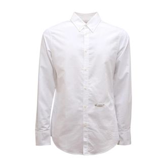 Dsquared2 Button-Down Shirt Gemaakt in Itali&euml; - Heren - Zakelijke Overhemden - Wit - S - Overhemden