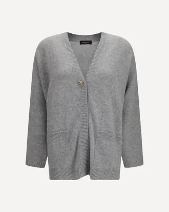 Fabiana Filippi Cashmere Cardigan with V-neck and knot button Female 42