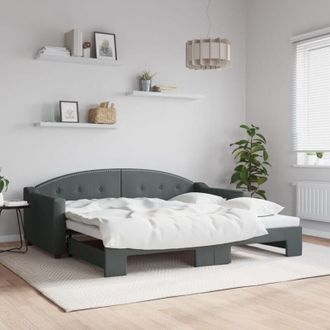 vidaXL Daybed with Trundle without Mattress Dark Grey 90x190 cm Single vidaXL